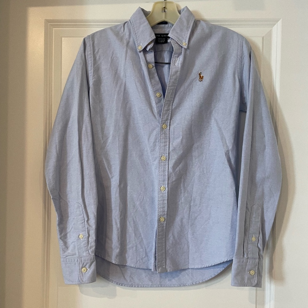 Polo Ralph Lauren -- Light Blue Denim collared  button down -- Size 4